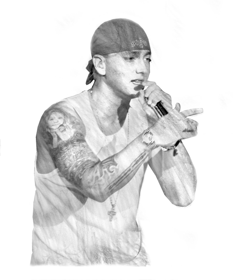 Photo-illustration of Eminem by Gluekit, created for New York Magazine's 